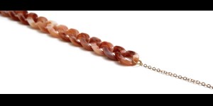 Brilketting acryl koraal/rose goud 2 stuks