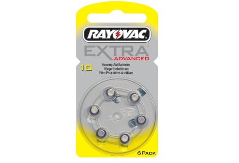 Batterij Rayovac Extra Advanced 10AU - 6 XE / geel.