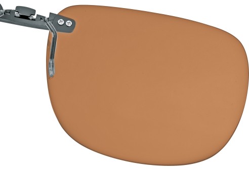 Voorhanger voor kunststof monturen, opklembaar 62 x 52 mm - Bruin, polariserend