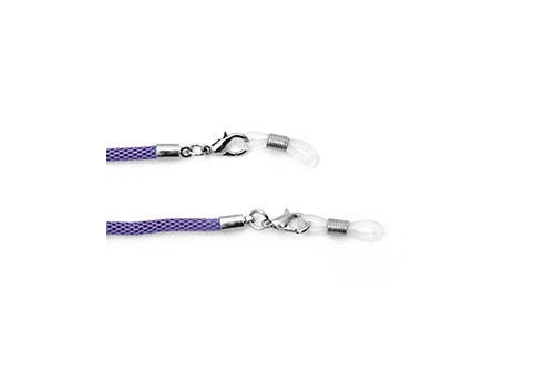 Brilketting slang met karabijnsluiting lila, 3 stuks