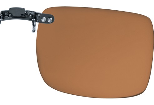 Voorhanger voor metalen monturen, opklembaar 48 x 40 mm - Bruin, polariserend
