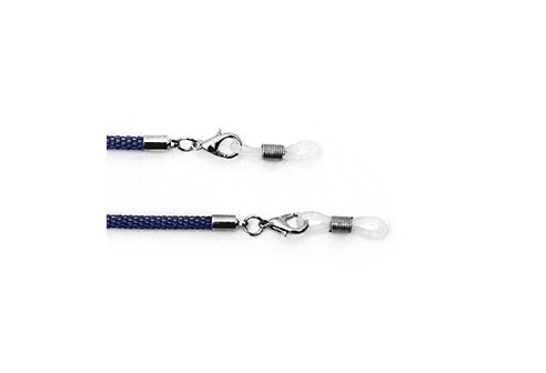 Brilketting slang met karabijnsluiting blauw, 3 stuks