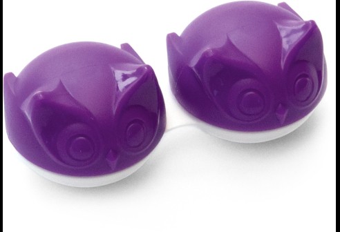 Contactlenzen houders - Uil, donkerpaars