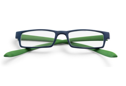 Leesbril kunststof montuur met 'neckholder' veren - Blauw/Groen