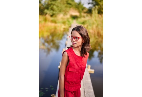 Sara transparant rood/rood, maat 44