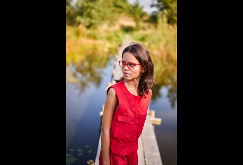Sara transparant rood/rood, maat 44