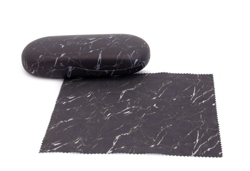 Etui Black Marble met microvezeldoekje