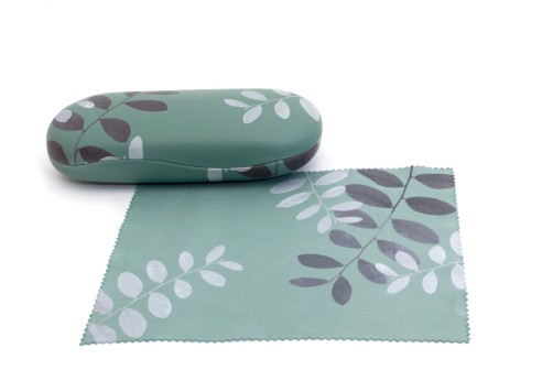 Etui Leaves met microvezeldoekje