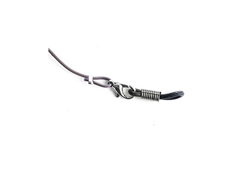Brilkoord rubberen band met karabijnsluiting taupe, 4 stuks
