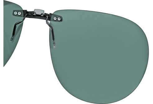 Voorhanger voor kunststof monturen, opklembaar 62 x 54 mm - Groen, polariserend