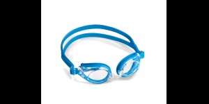 Zwembril volwassenmodel compleet gemonteerd met planglazen, blauw