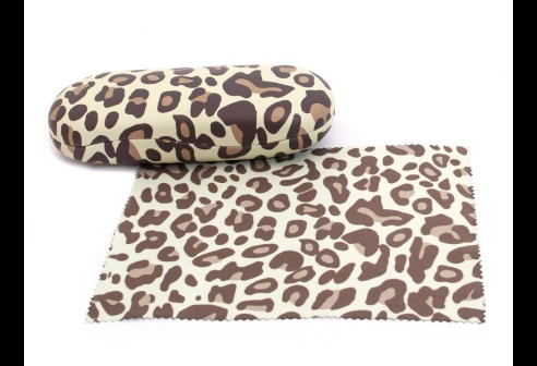 Etui Leopard met microvezeldoekje