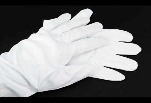 Microvezel handschoenen - wit - medium