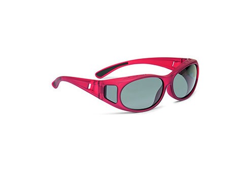Shoptic overzetzonnebril rood ovaal, soft touch