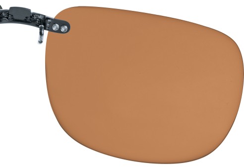 Voorhanger voor metalen monturen, opklembaar 62 x 52 mm - Bruin, gepolariseerd