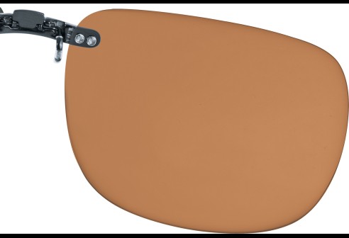 Voorhanger voor metalen monturen, opklembaar 62 x 52 mm - Bruin, gepolariseerd