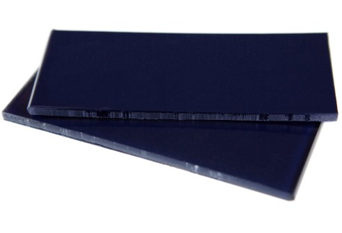 Acetaatplaten donkerblauw/transparant 150 x 6 x 65 mm