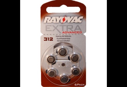 Batterij Rayovac Extra Advanced 312AU- 6XE / bruin