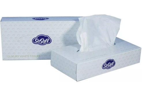 Zachte witte 2-laags luxe tissues zonder houtvezel