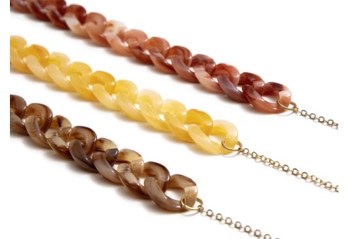 Brilketting acryl/metaal assortie