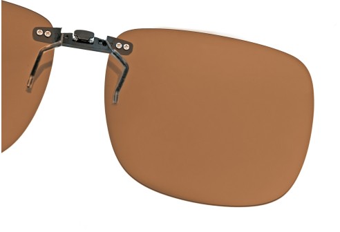 Voorhanger voor kunststof monturen, opklembaar 52 x 42 mm - Bruin, polariserend
