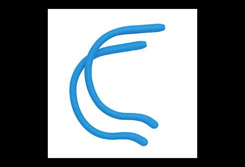 Siliconen kruloortip voor kinderen blauw Ø 1,3 tot 1,4 mm