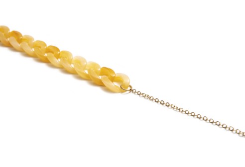 Brilketting acryl perzik/rose goud 2 stuks