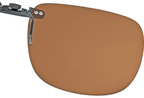 Voorhanger voor kunststof monturen, opklembaar 56 x 46 mm - Bruin, polariserend