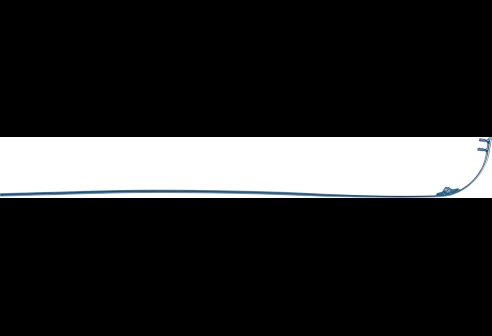 Veer met hoekstuk voor glasbrillen blauw