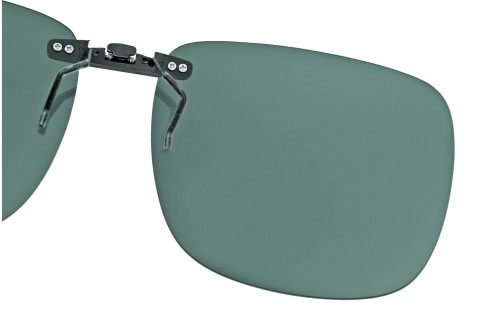 Voorhanger voor kunststof monturen, opklembaar 52 x 42 mm - Groen, polariserend