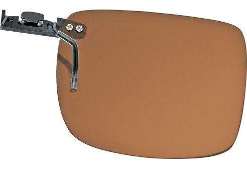 Voorhanger voor kunststof monturen, opklembaar 48 x 40 mm - Bruin, polariserend